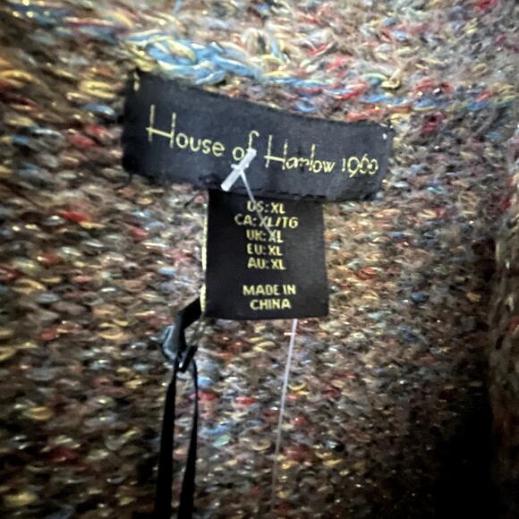 NWT House of Harlow Metallic Fringe Cardigan Sweater Size XL - Picture 6 of 6